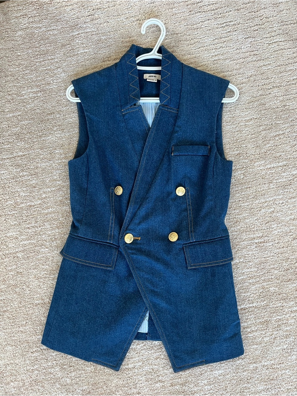 Jason Wu double-breasted denim vest xs
